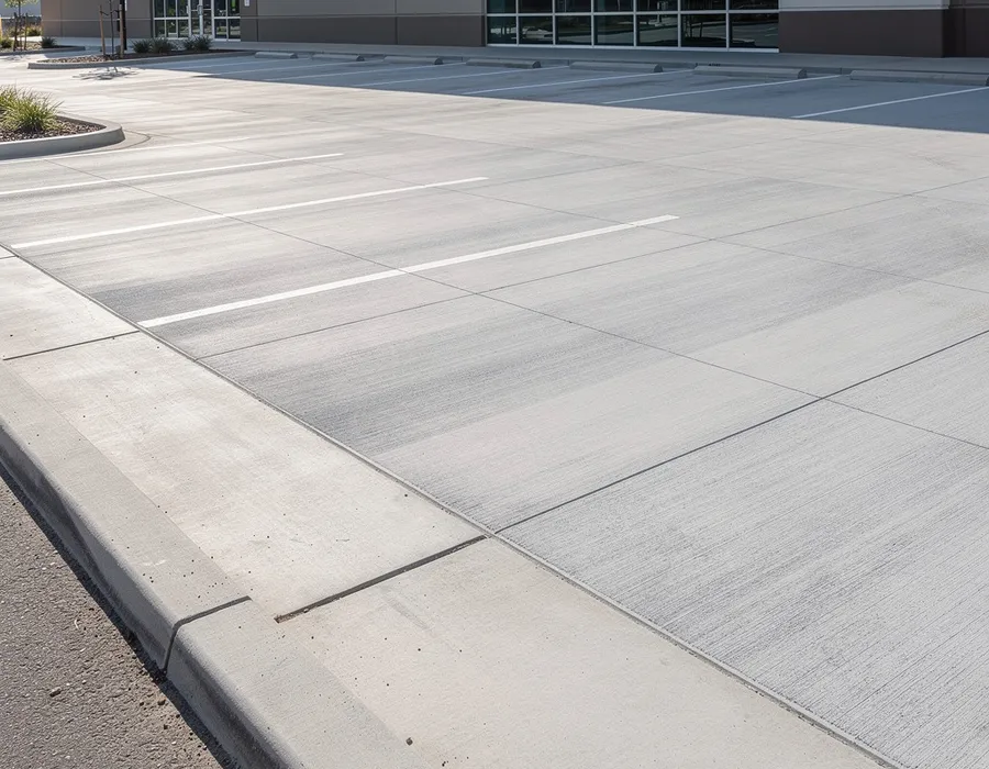 Large commercial concrete parking lot in Cypress, TX built to last