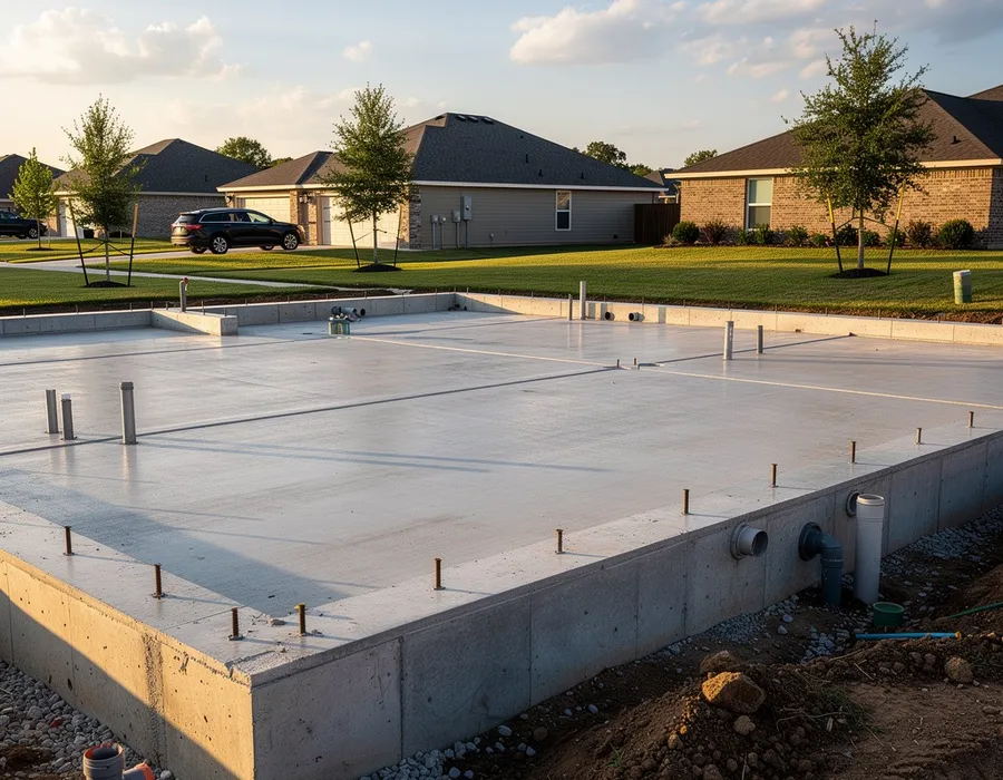 Reinforced concrete foundation slab installed in Magnolia, TX