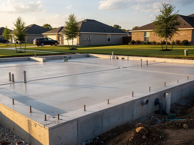 Reinforced concrete foundation slab installed in Magnolia, TX